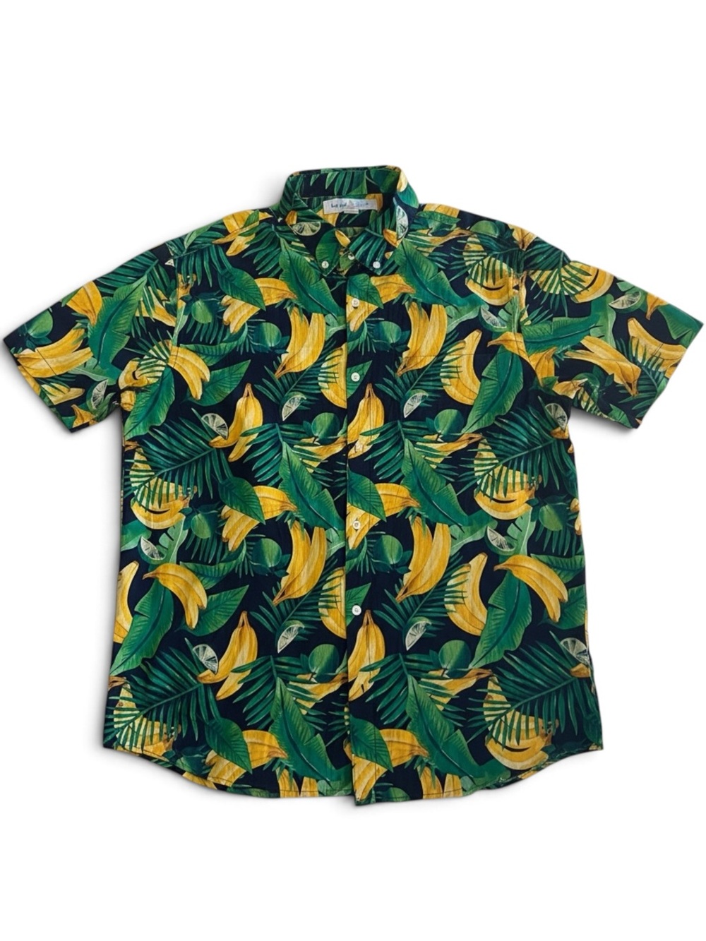 Old Navy Men's Short-Sleeve Tropical Button-Down Shirt - Bananas & Limes - LT